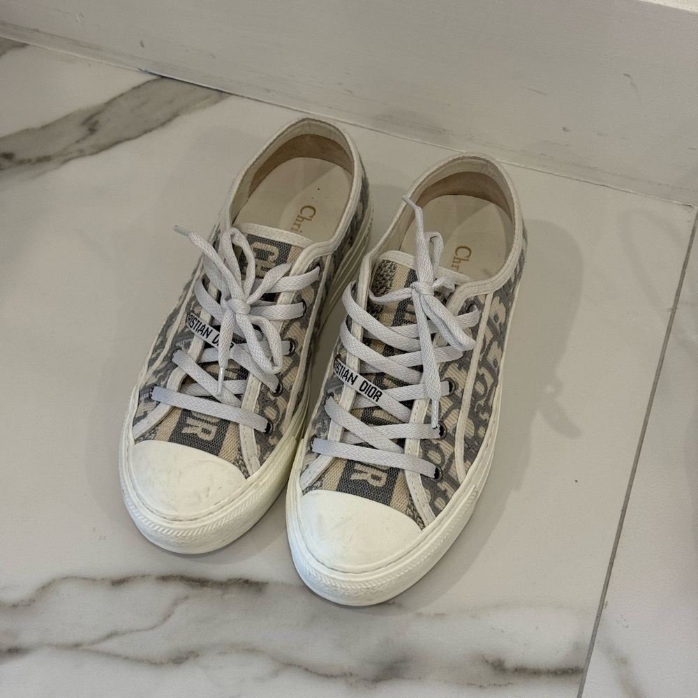 Dior Beige and White Casual Sneakers